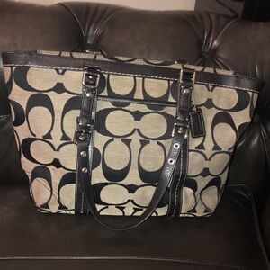 Coach purse~classic black and grey~ large bag
